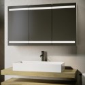 ART1200 Triple Door Bathroom Mirror Cabinet with Lights Demister & Socket 1200 x 800mm - Artemis