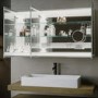 Refurbished Triple Door Mirrored Bathroom Cabinet with Lights Demister & Socket 1200 x 800mm - Artemis