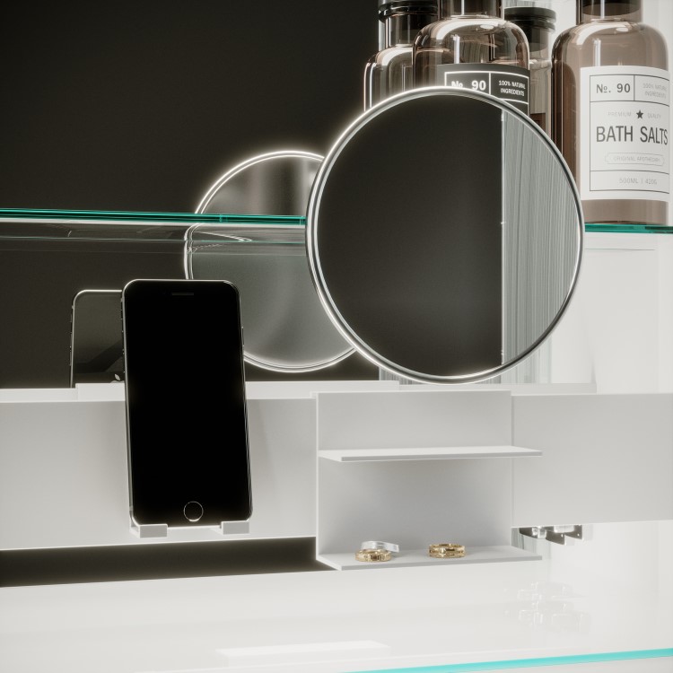 Refurbished Triple Door Mirrored Bathroom Cabinet with Lights Demister & Socket 1200 x 800mm - Artemis