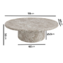 Large Beige Marble Effect Oval Coffee Table - Arrezzo