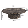 Large Brown Marble Effect Oval Coffee Table - Arrezzo