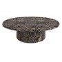 Large Brown Marble Effect Oval Coffee Table - Arrezzo