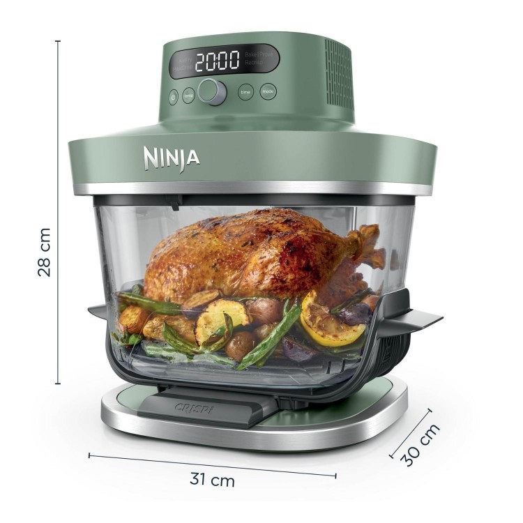 Ninja AS090UKGN CRISPi PRO 5-in-1 Glass Air Fryer – Moss Green  XL Healthy Air Fry Bake Roast & Crisp Cooking System