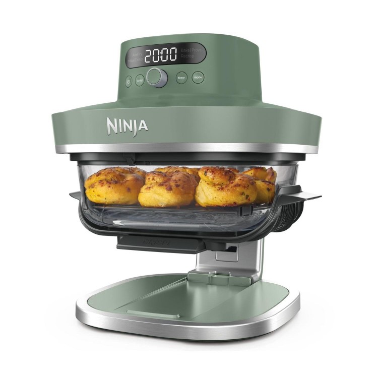 Ninja AS090UKGN CRISPi PRO 5-in-1 Glass Air Fryer – Moss Green  XL Healthy Air Fry Bake Roast & Crisp Cooking System