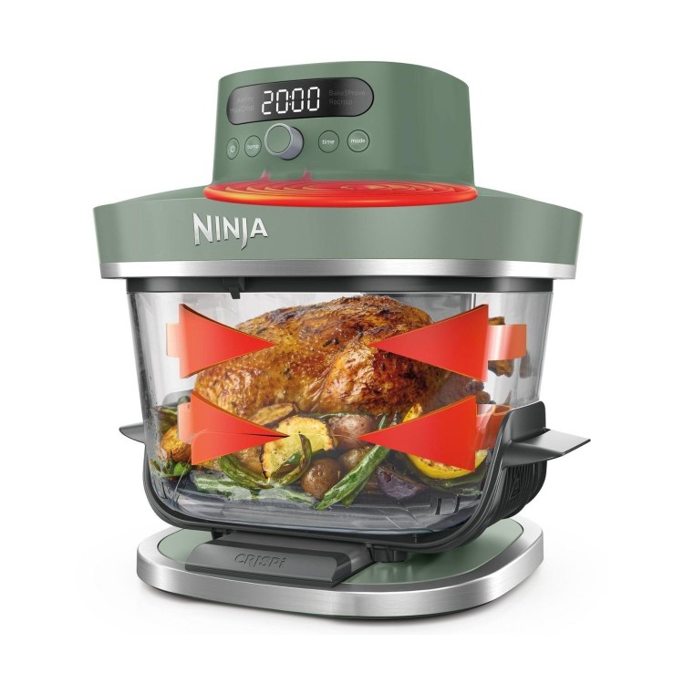 Ninja AS090UKGN CRISPi PRO 5-in-1 Glass Air Fryer – Moss Green  XL Healthy Air Fry Bake Roast & Crisp Cooking System