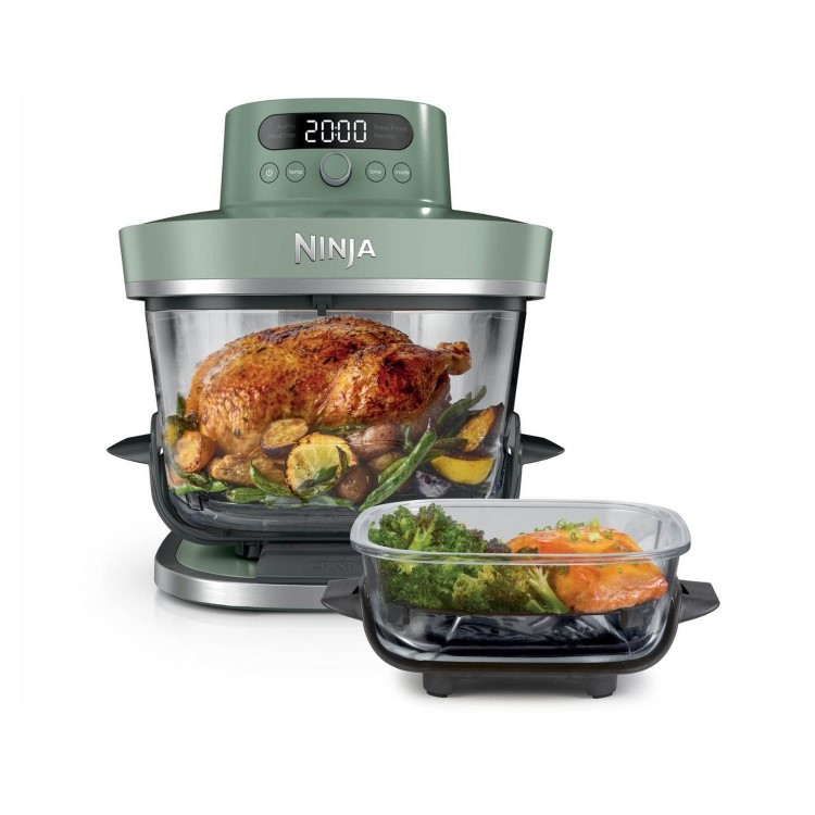 Ninja AS090UKGN CRISPi PRO 5-in-1 Glass Air Fryer – Moss Green  XL Healthy Air Fry Bake Roast & Crisp Cooking System