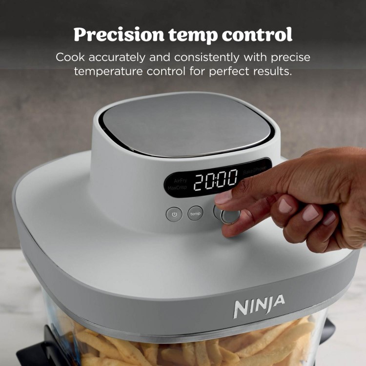 Ninja AS090UKWH CRISPi PRO 5-in-1 Glass Air Fryer – White  Air Fry Roast Bake Reheat & Dehydrate Healthy Crispy Cooking