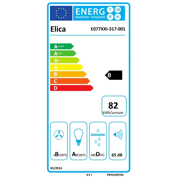 Elica Ascent 60cm Angled Cooker Hood - Black Glass