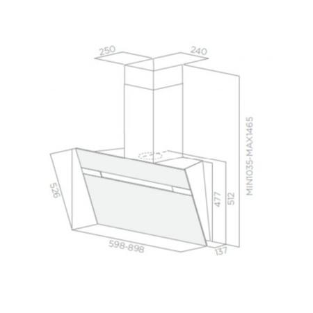 Refurbished Elica ASC-LED-60-SS Ascent 60cm Angled Cooker Hood Stainless Steel