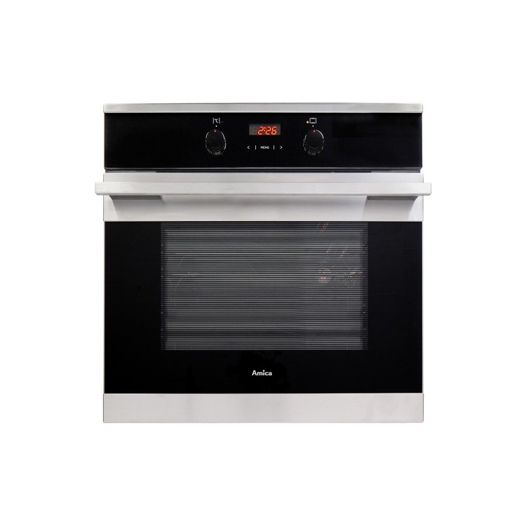 Refurbished Amica ASC360SS 60cm Single Built In Electric Oven with Pyrolytic Cleaning Stainless Steel