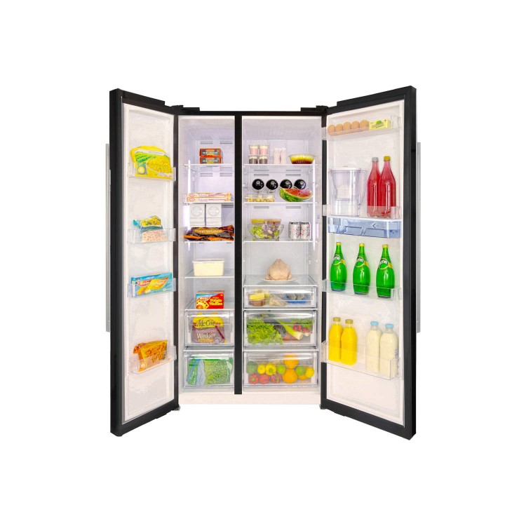 Beko ASD241B Frost Free Black American Fridge Freezer With Non-plumbed Water Dispenser  - Black
