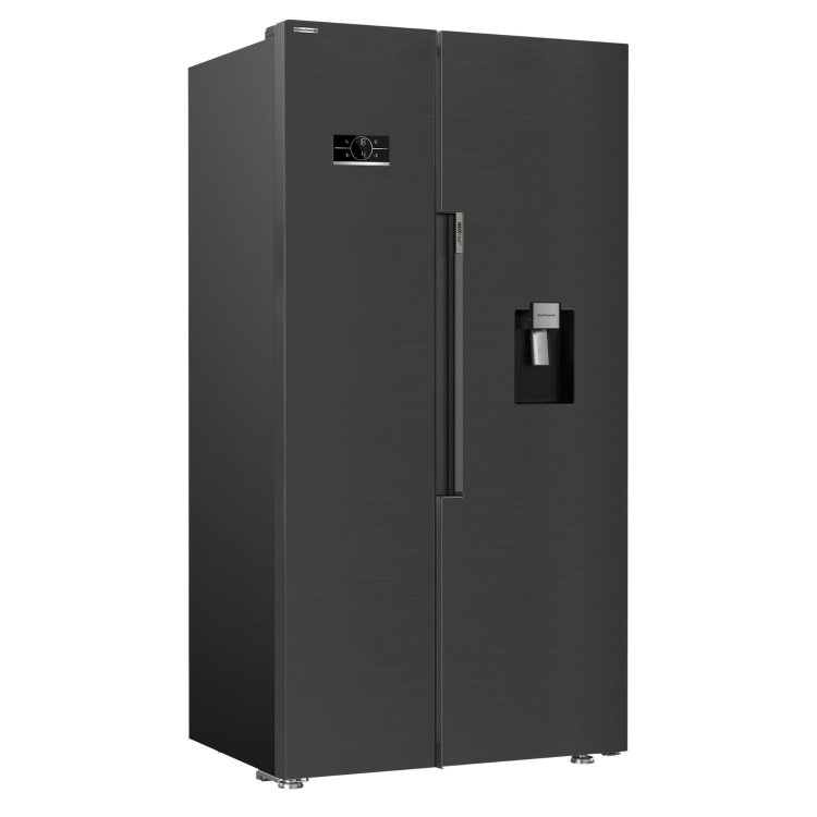 Beko 576 Litre Side by Side American Fridge Freezer with HarvestFresh™ - Black Steel