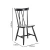 Set of 2 Black Wooden Cross Back Dining Chairs - Asha