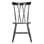 Set of 2 Black Wooden Cross Back Dining Chairs - Asha