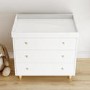 White Scandi Pine Wood Changing Unit with 3 Drawers - Astelle