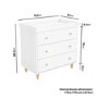 White Scandi Pine Wood Changing Unit with 3 Drawers - Astelle