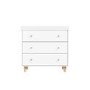 White Scandi Pine Wood Changing Unit with 3 Drawers - Astelle