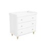 White Scandi Pine Wood Changing Unit with 3 Drawers - Astelle