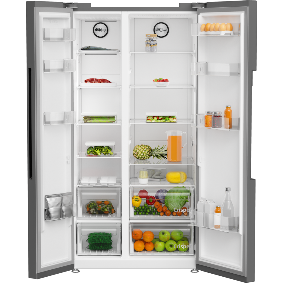 Beko ASL1342S Sidebyside American Fridge Freezer Silver