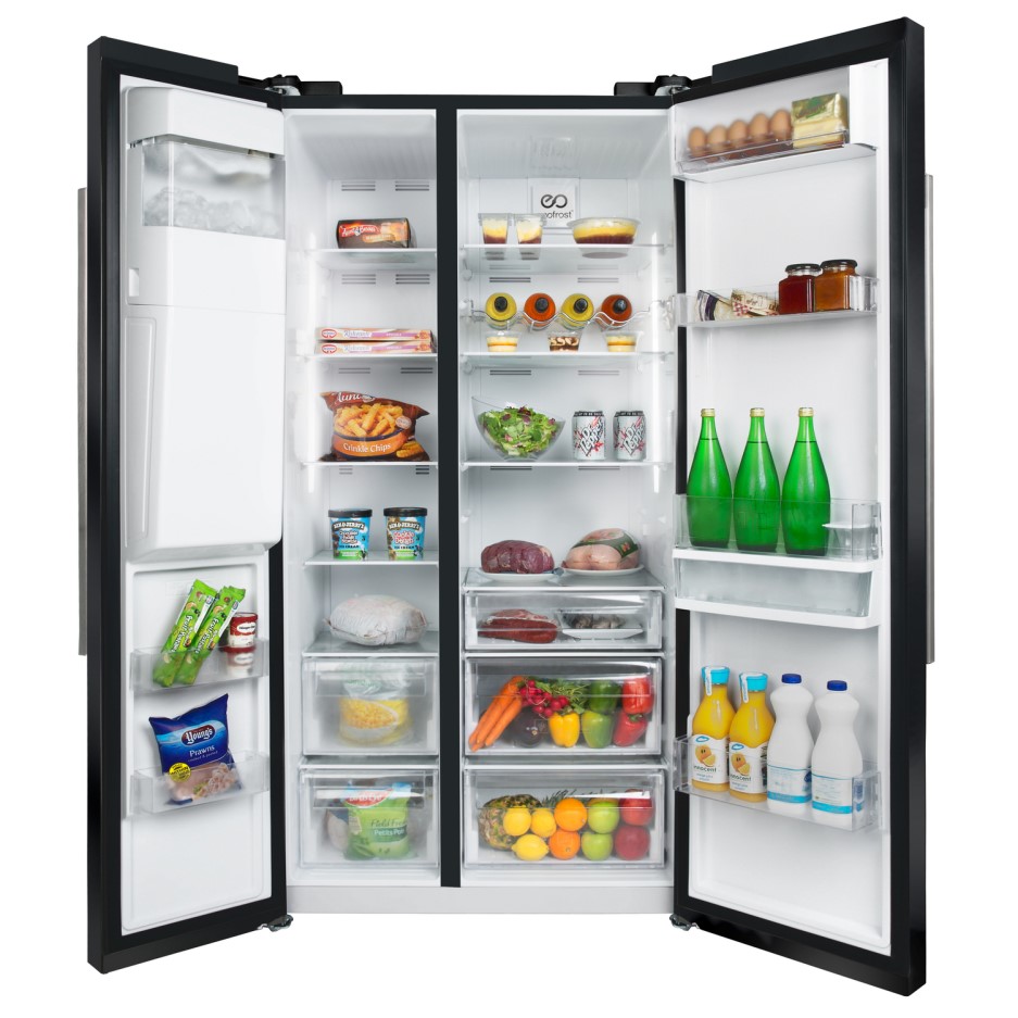 Beko ASN541B Black American Fridge Freezer With Nonplumbed Ice And