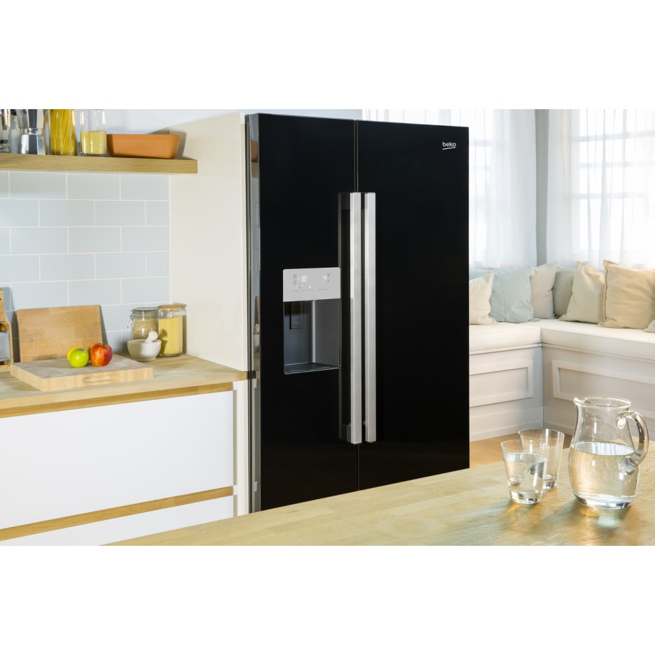 Beko ASN541B Black American Fridge Freezer With Nonplumbed Ice And