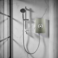 GRADE A1 - Triton Aspirante 8.5kw Gun Metal Electric Shower