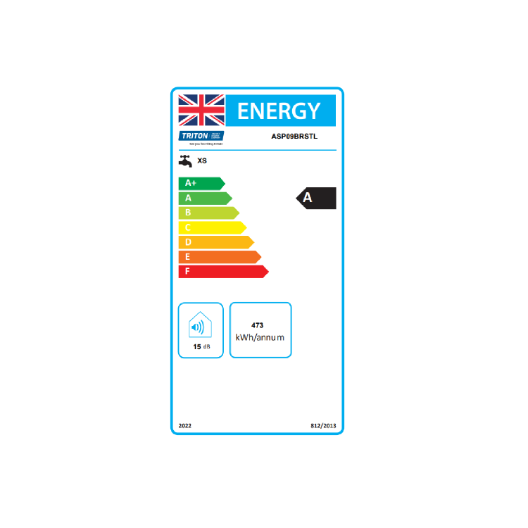 GRADE A1 - Triton Aspirante 9.5kw Electric Shower - Brushed Steel