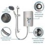 GRADE A1 - Triton Aspirante 9.5kw Electric Shower - Brushed Steel