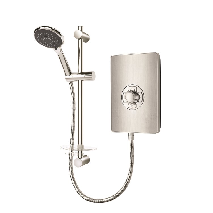 GRADE A1 - Triton Aspirante 9.5kw Electric Shower - Brushed Steel