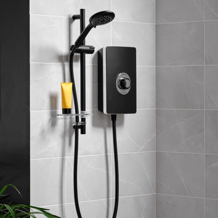 ONLY OPENED - Triton Aspirante 9.5kw Black Electric Shower 