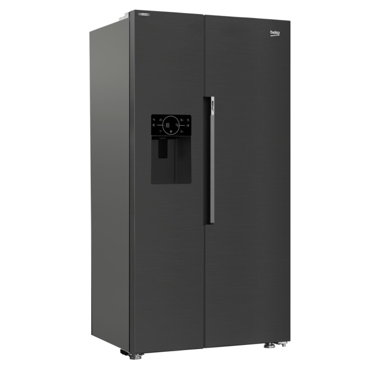 Refurbished Beko ASP33B32VPZ 571 Litre Frost Free American Fridge Freezer Black Steel