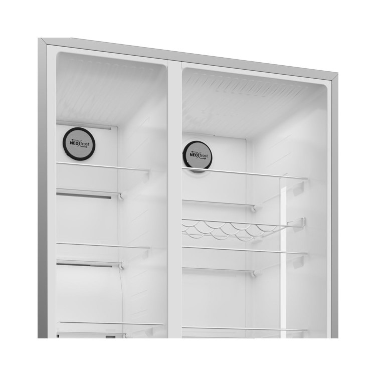 Refurbished Beko ASP33B32VPZ 571 Litre Frost Free American Fridge Freezer Black Steel