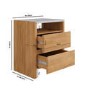 Solid Acacia 2 Drawer Bedside Table with Real Marble Top - Asher