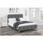 Grey Fabric Upholstered King Size Bed Frame with Curved Headboad - Astrid - Julian Bowen