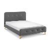 Grey Fabric Upholstered King Size Bed Frame with Curved Headboad - Astrid - Julian Bowen