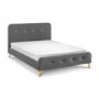Grey Fabric Upholstered King Size Bed Frame with Curved Headboad - Astrid - Julian Bowen