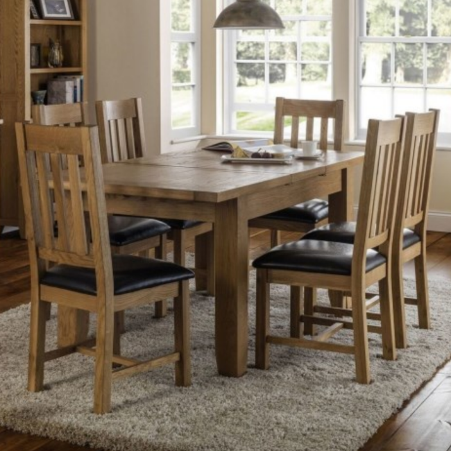 Julian Bowen Astoria Extendable Dining Table Set with 6 Astoria Chairs