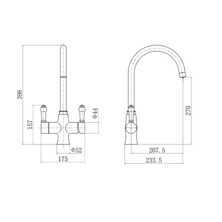 Chrome 3 in 1 Boiling Hot Kitchen Mixer Tap with 3L Boiler and Filter - Pronto Astrid