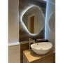 Pebble Black Backlit Heated Bathroom Mirror with Lights 760 x 800mm - Aster