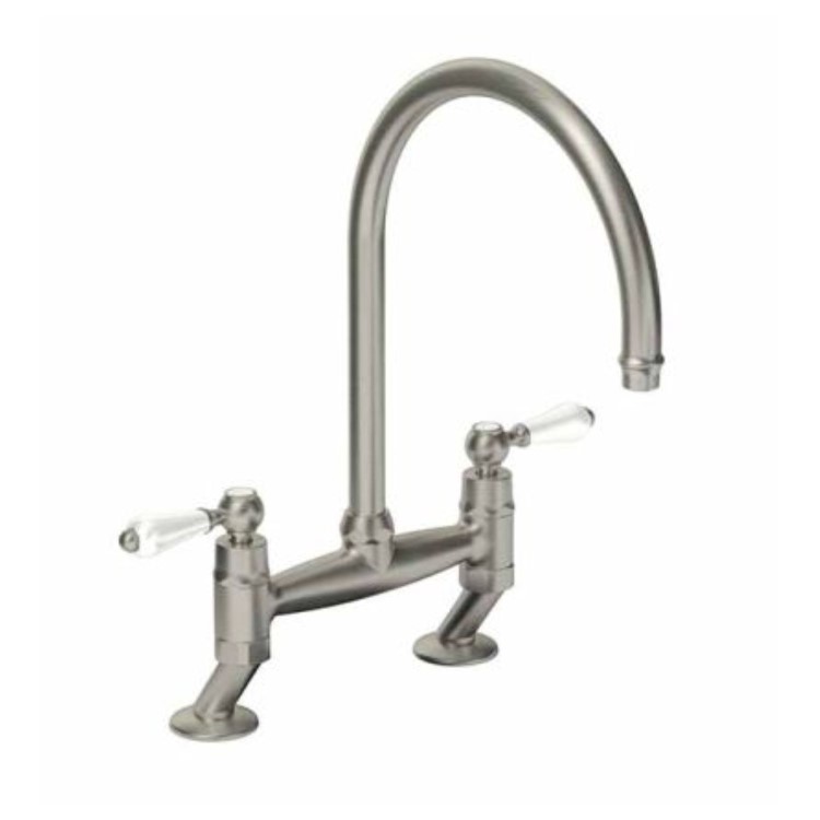 Abode Ludlow Bridge Kitchen Mixer Tap - Brushed Nickel