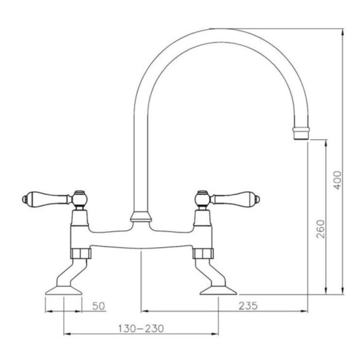Abode Ludlow Bridge Kitchen Mixer Tap - Brushed Nickel