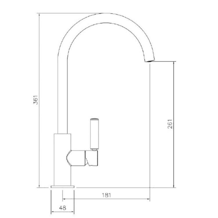 Abode Globe Single Lever Kitchen Mixer Tap - Brushed Brass