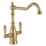 Mayenne Dual Lever Kitchen Mixer Tap - Antique Brass