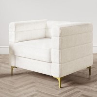 Cream Boucle Square Armchair - Astrid