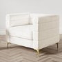 Cream Boucle Square Armchair - Astrid