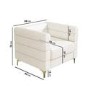 Cream Boucle Square Armchair - Astrid