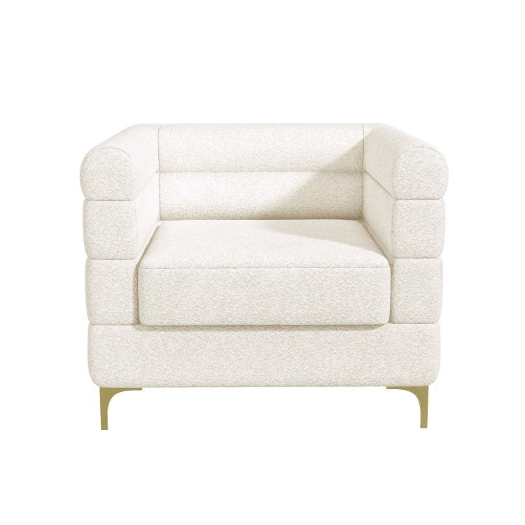 Cream Boucle Square Armchair - Astrid