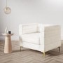 Cream Boucle Square Armchair - Astrid