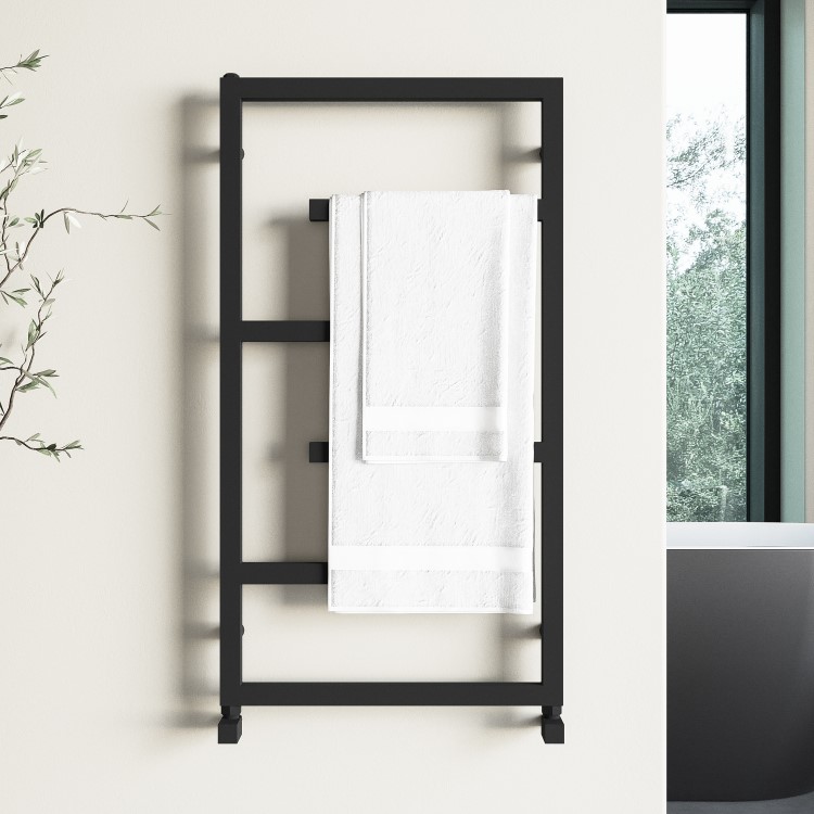 Black Designer Towel Radiator 915 x 500mm - Atka