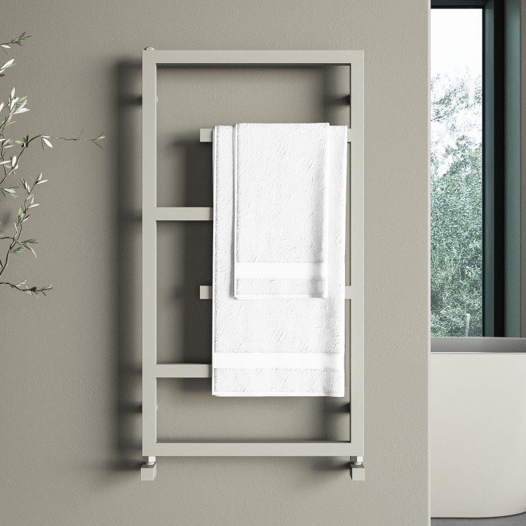 GRADE A1 - Beige Designer Towel Radiator 915 x 500mm - Atka